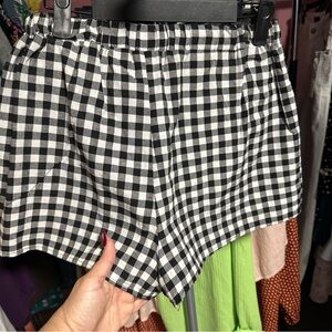 SHEIN Black and White Gingham Women's Shorts